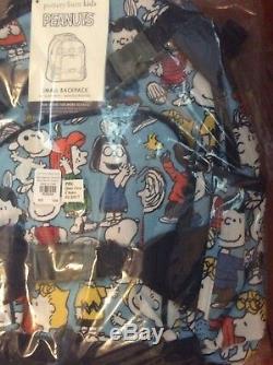 Pottery barn SET Peanuts SNOOPY BACKPACK + ICE PACK WOODSTOCK Charlie Brown dog