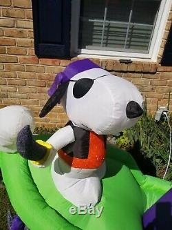 RARE Animated Halloween Charlie Brown Snoopy PirateShip airblown inflatable