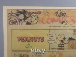 RARE Final Peanuts Sunday Strip Feb 13, 2000 Charles Schulz Beautifully Framed
