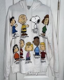 RARE Lacoste x Peanuts Men's White Hoodie Snoopy Charlie Brown Graphic Print L