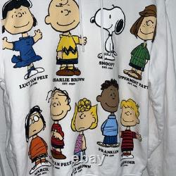 RARE Lacoste x Peanuts Men's White Hoodie Snoopy Charlie Brown Graphic Print L