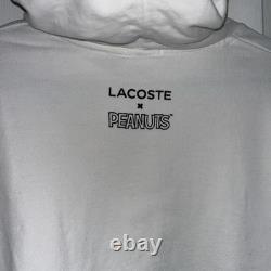 RARE Lacoste x Peanuts Men's White Hoodie Snoopy Charlie Brown Graphic Print L