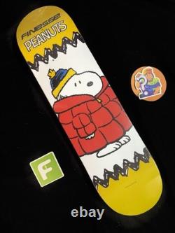 RARE Snoopy Jacket Charlie Brown Finesse Peanuts Skateboard Deck 75 Anniversary
