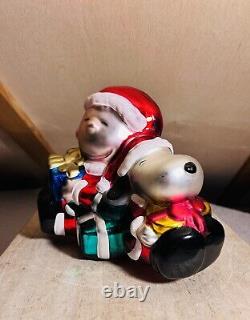 RARE! Vintage Large UFS Charlie Brown and Snoopy Mercury Glass Christmas Decor