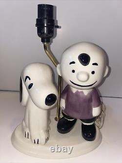 Rare 1972 Peanuts Snoopy & Charlie Brown Atlantic Mold Lamp Base