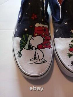 Rare Men's VANS Snoopy Charlie Brown Christmas Slip On Shoes Size Men's 8.5