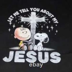 Rare Peanuts Snoopy Charlie Brown Graphic Tee XXL Black Cotton Retro Mens Shirt