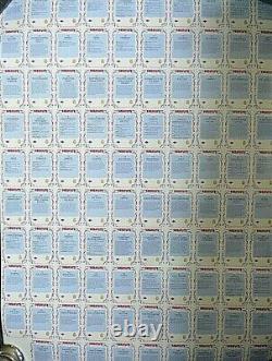 Rare Peanuts Uncut Sheet Of Trading Cards 1991 Limited Edition