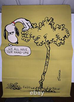 Rare VTG Poster Peanuts Schulz Snoopy Charlie Brown We All Have Our Hang-Ups