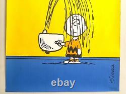 Rare Vintage 1950 Peanuts Charlie Brown Charles Schultz Lithograph Print Poster