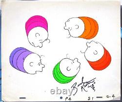 SIGNED Charlie Brown snoopy PEANUTS CHARLES SCHULZ ORIGINAL PRODUCTION CEL