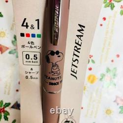 SNOOPY Charlie Brown Ballpoint Pen Set 3 Jetstream Metal Multicolor