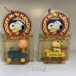 SNOOPY Charlie Brown Wagon HASBRO 1980s Die-Cast Cars Minicar Vintage TOY 2piece