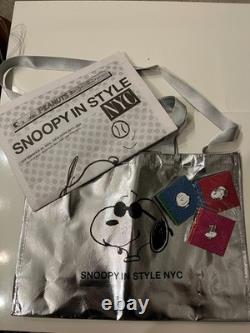 SNOOPY IN STYLE NYC? POP UP? 3 PINS? TOTE BAG? With Exclusive newspaper
