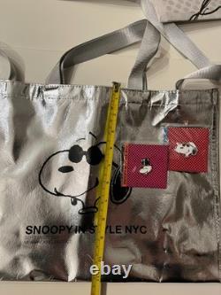 SNOOPY IN STYLE NYC? POP UP? 3 PINS? TOTE BAG? With Exclusive newspaper