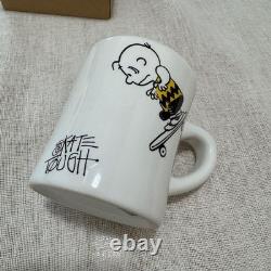 STUSSY x PEANUTS Snoopy Charlie Brown Coffee Mug Cup 2014 New Unused Japan