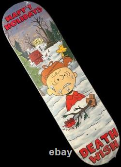 SUPER RARE Charlie Brown Happy Holidays Deathwish Skateboard Deck Snoopy NOS NEW