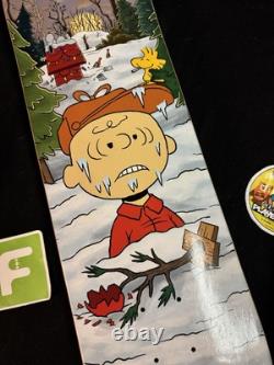 SUPER RARE Charlie Brown Peanuts Happy Holidays Deathwish Skateboard Deck Snoopy