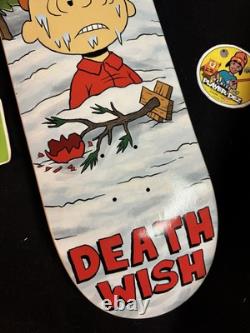 SUPER RARE Charlie Brown Peanuts Happy Holidays Deathwish Skateboard Deck Snoopy