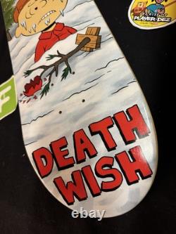 SUPER RARE Charlie Brown Peanuts Happy Holidays Deathwish Skateboard Deck Snoopy