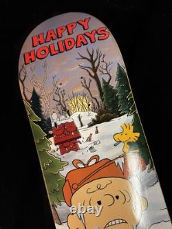 SUPER RARE Charlie Brown Peanuts Happy Holidays Deathwish Skateboard Deck Snoopy