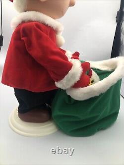 Santa's Best Animated Charlie Brown Snoopy Plush Christmas Peanuts 24 Moving