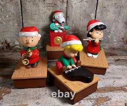 Set 4 Hallmark Peanuts Band Musical Figures Charlie Brown Snoopy Lucy