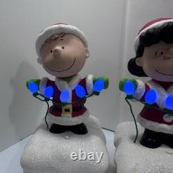 Set 5 Peanuts 2015 LightUp Christmas Snoopy Light Show & Music Wireless Tested