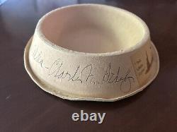 Signed Charles Schulz Snoopy Charlie Brown Snoopy Dog Bowl Rare Peanuts Vintage
