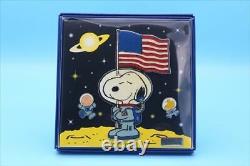 Snoopy Astronauts Pin Badge Kiddy Land Limited Charlie Brown Woodstock 1