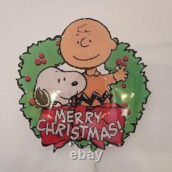 Snoopy Charlie Brown 14 Lighted Merry Christmas Yard Sculpture Window Decor