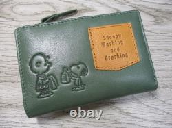 Snoopy Charlie Brown Bifold Leather Wallet L-Shaped Zipper New Unisex