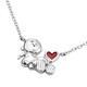 Snoopy Charlie Brown Heart Necklace Silver 925