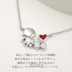 Snoopy Charlie Brown Heart Necklace Silver 925