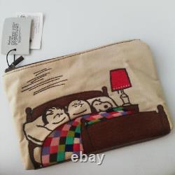 Snoopy Charlie Brown Linus Embroidery Pouch Flat