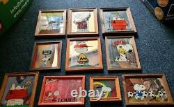 Snoopy Charlie Brown Mirror Collection x 10 Very old and Rare