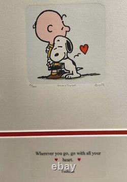 Snoopy Charlie Brown Peanuts Sowa & Reiser LE 82/500 Hand Painted Etching 10x10