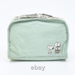 Snoopy Charlie Brown Travel Pouch Green Multi-Divider Organizer Wallet