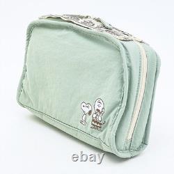 Snoopy Charlie Brown Travel Pouch Green Multi-Divider Organizer Wallet