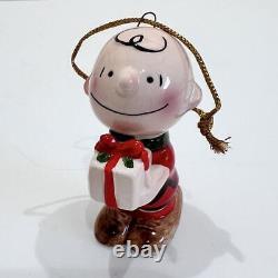 Snoopy Charlie Brown Vintage Ceramic Christmas Ornament Cute Decor