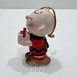 Snoopy Charlie Brown Vintage Ceramic Christmas Ornament Cute Decor