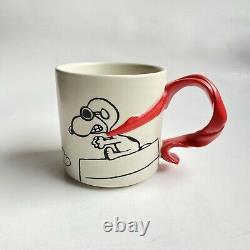 Snoopy Flying Ace Mug Red Scarf Peanuts Charlie Brown Baron Woodstock Hallmark