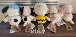 Snoopy Museum Plush Pink / Gray / Charlie Brown / Andy / Olaf Set Peanuts NEW FS