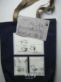 Snoopy Museum Tokyo Tote Navy Charlie Brown Peanuts Bag