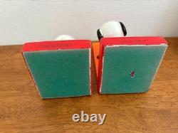Snoopy PEANUTS Charlie Brown Bookends Bookstand Pottery 0517M