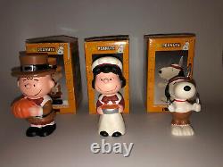 Snoopy Peanuts Charlie Brown Kurt Adler Porcelain Thanksgiving 4 Figurines 2000