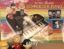 Snoopy Peanuts SCHROEDER PIANO Battery Op. 1985 Vtg Toy Lucy Charlie Brown withBox