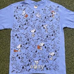 Snoopy Shirt Large Vintage 00s Y2k Peanuts Cartoon Charlie Brown TV Cartoon Tee