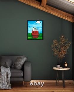 Snoopy Woodstock Original Painting 11x14 Canvas Peanuts Art Charlie Brown Decor
