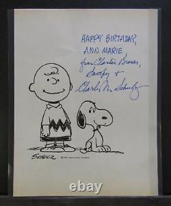 Snoopy and Charlie Brown Signed Print by Charles Schulz